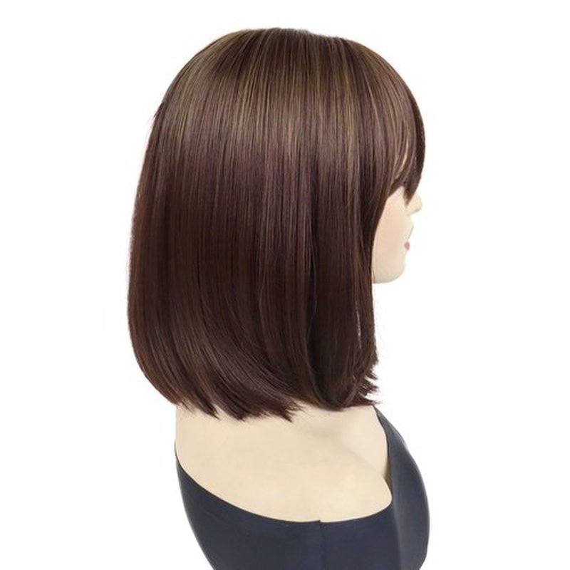 GNIMEGIL Mixed Brown Wigs for Women Short Bob Wig with Bangs Straight Hair Styles Deer Anime Cosplay Wigs Halloween Costume for Women