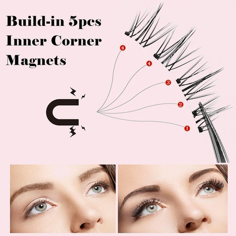 New And Upgraded Version Of The Magnetic Eyelashes Natural Look Magnetic Lashes No Glue or Eyeliner Needed without Eyeliner Magnetic Lashes Natural Look Reusable(Magnetic B)