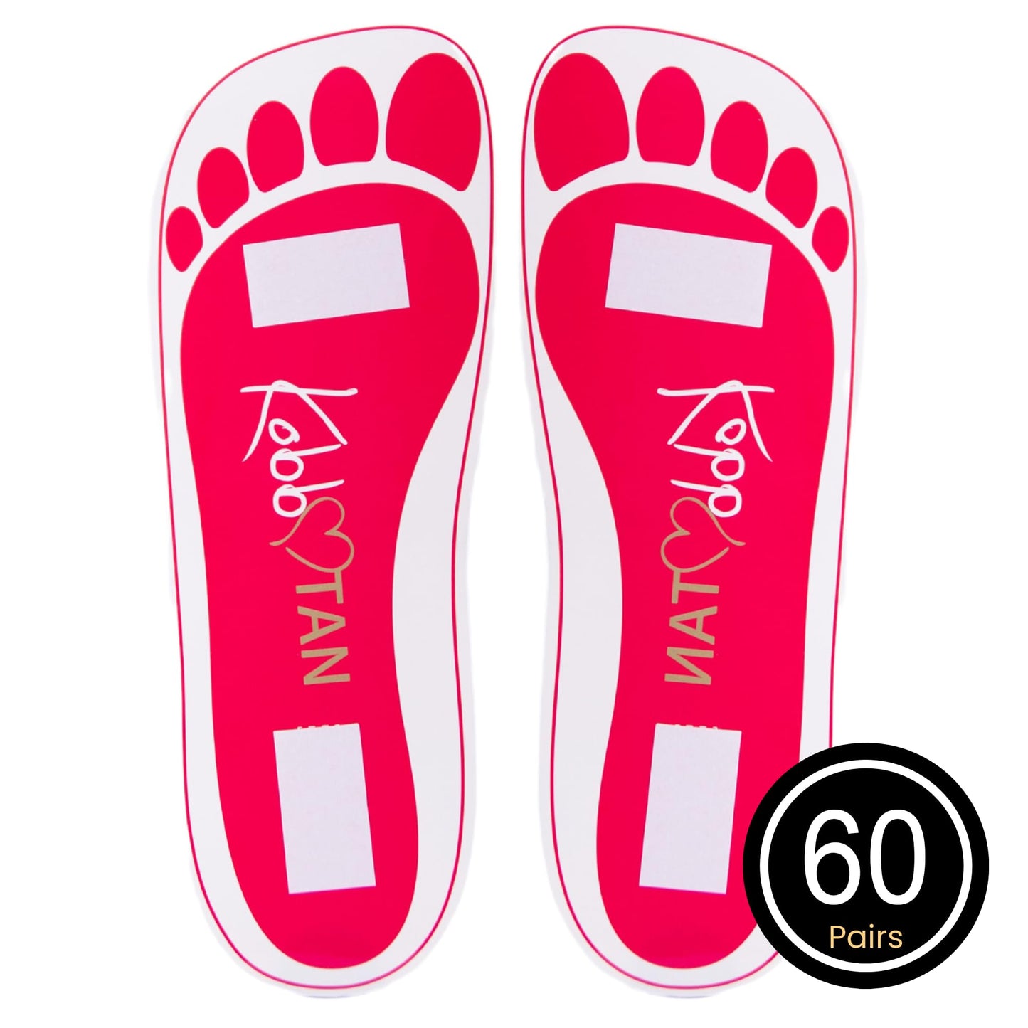 60 Pairs(120feets) Spray Tan Feet Pads Disposable & Economic Pink Feet pads for Spray tanning,Use in Tanning booth,Sunless Tanning at Home or Beauty Salon-Non Slip-Comfortable-Hygienic-Ultra Bronzing