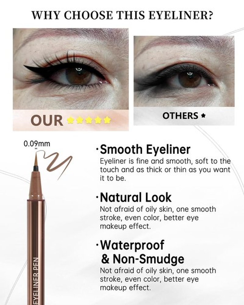 Black Mascara & Eyeliner Pen Kit-2Pcs Longlasting Waterproof Black Tubing Mascara 1Pcs Smudge-Proof Eye Liner Pencil,Volume and Length Curling Mascara Liquid Eyeliner Eye Makeup for Older Women-Set 01