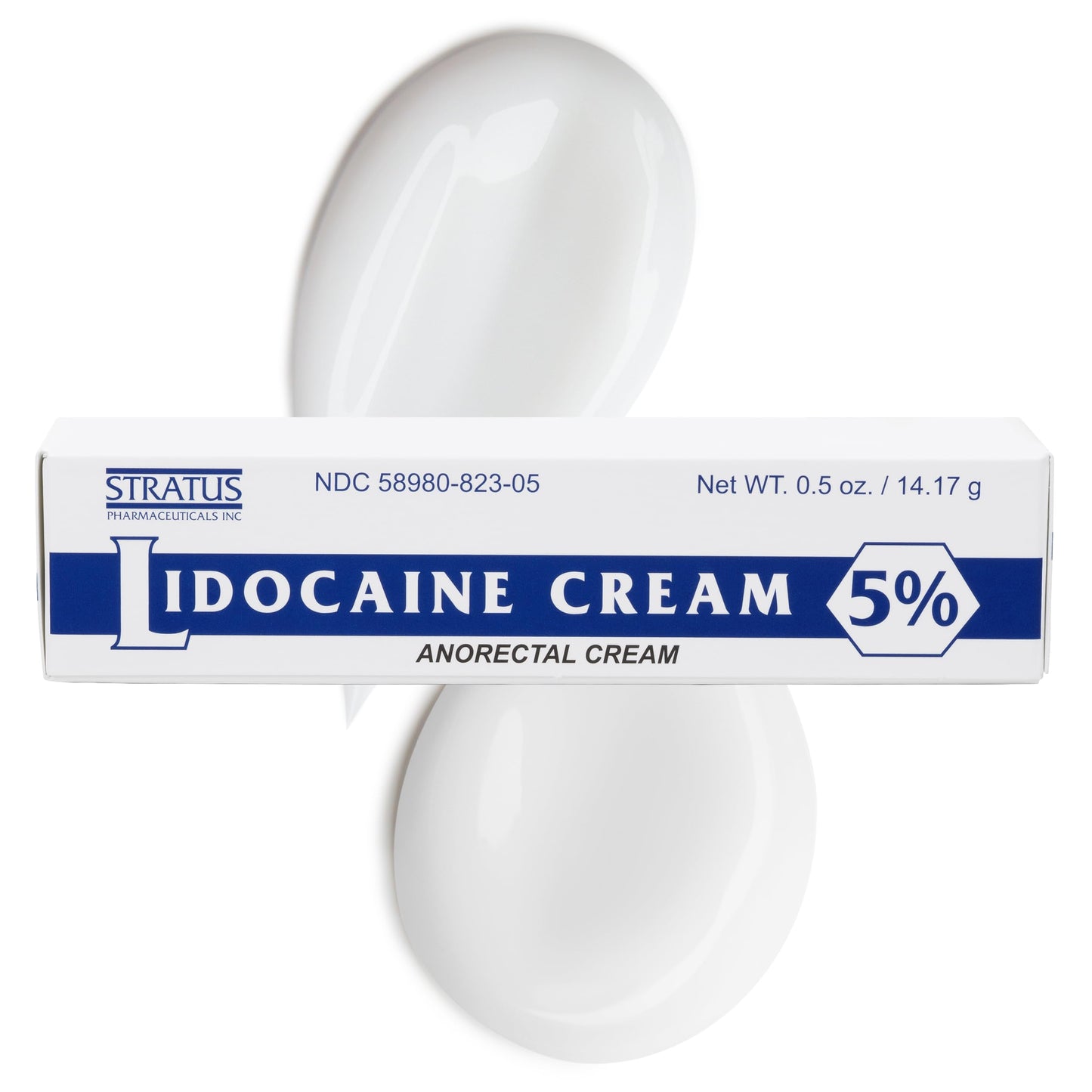 STRATUS PHARMACEUTICALS Anorectal Lidocaine Cream 5% Topical for Burn, Itch, and Pain Associated with Rectal Discomfort, 0.5 oz