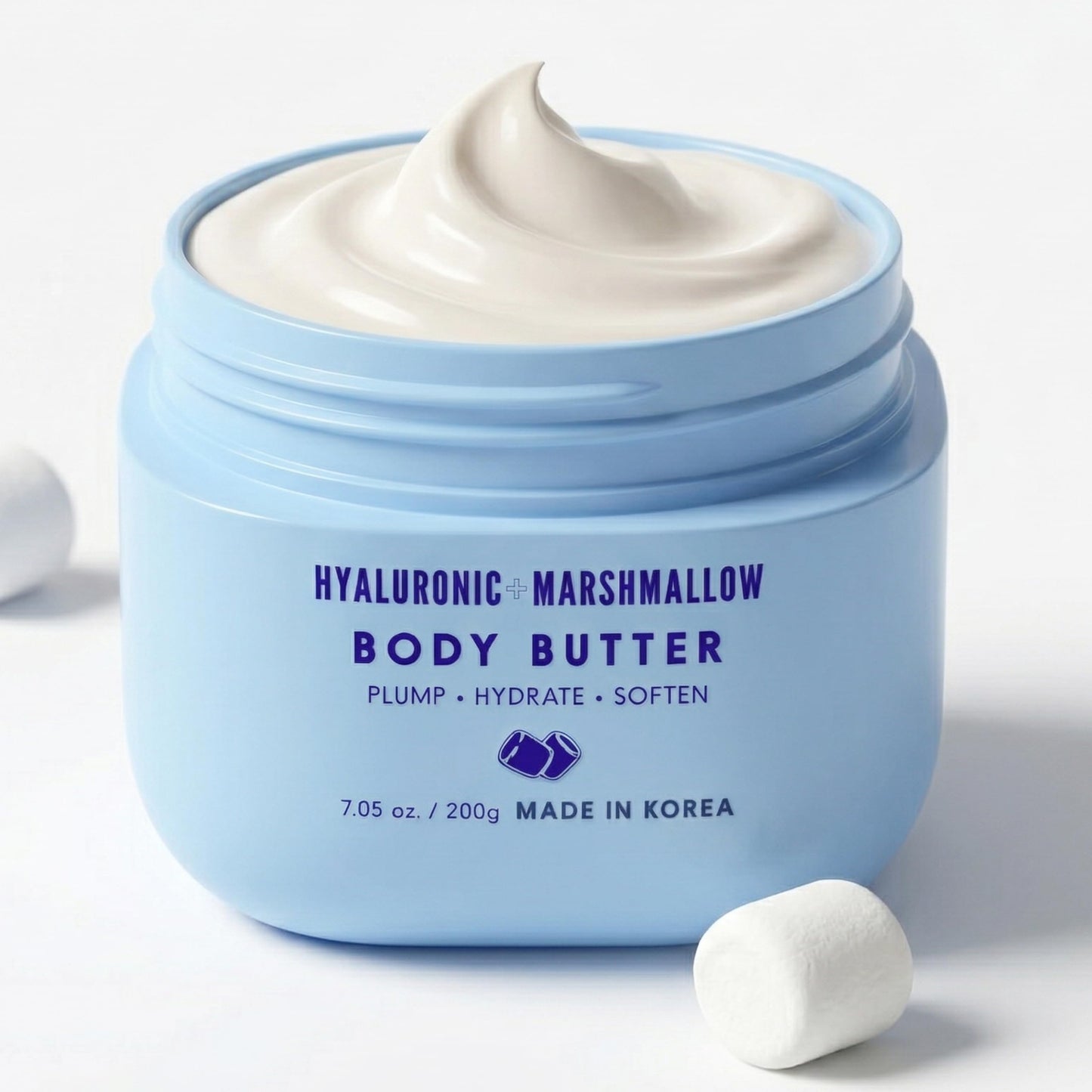 Baere Hyaluronic Acid Body Butter With Marshmallow - Dermatologist Tested, Anti Aging, Korean Skin Care - Deep Hydration, Smoother, Plumper, Dewy Skin - Vegan, Clean Beauty - 7.05 Oz