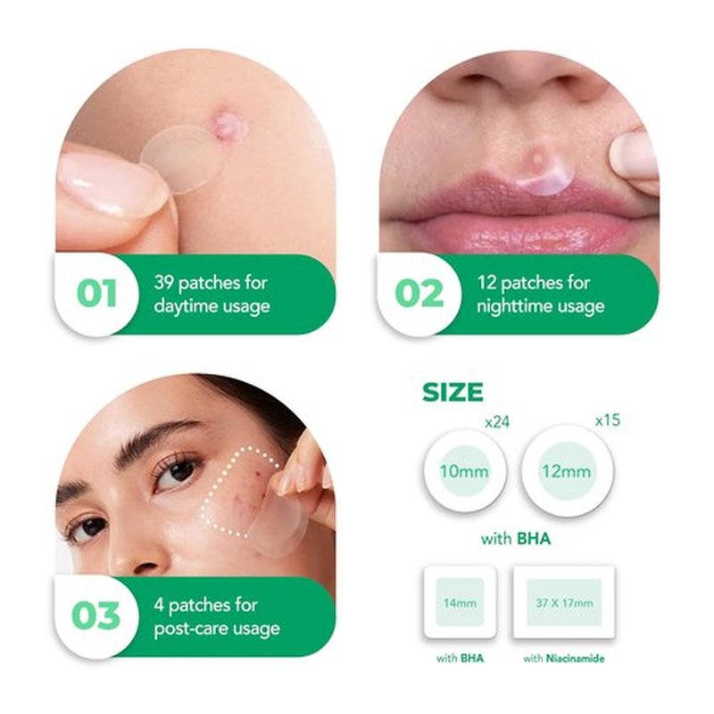 SoloVegan Mild Exfoliating Toner Pads, Serum, Blemish Patch, Cleansing Gel - Korean Skincare (1, 2PK Blemish Patch)