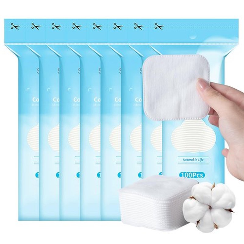 SHINO Natural Square Cotton Pads, Biodegradable Pads, Makeup Remover Pads for Sensitive Skin - Beauty, Personal Care, Baby Care & Daily Cosmetics (8 Pack)