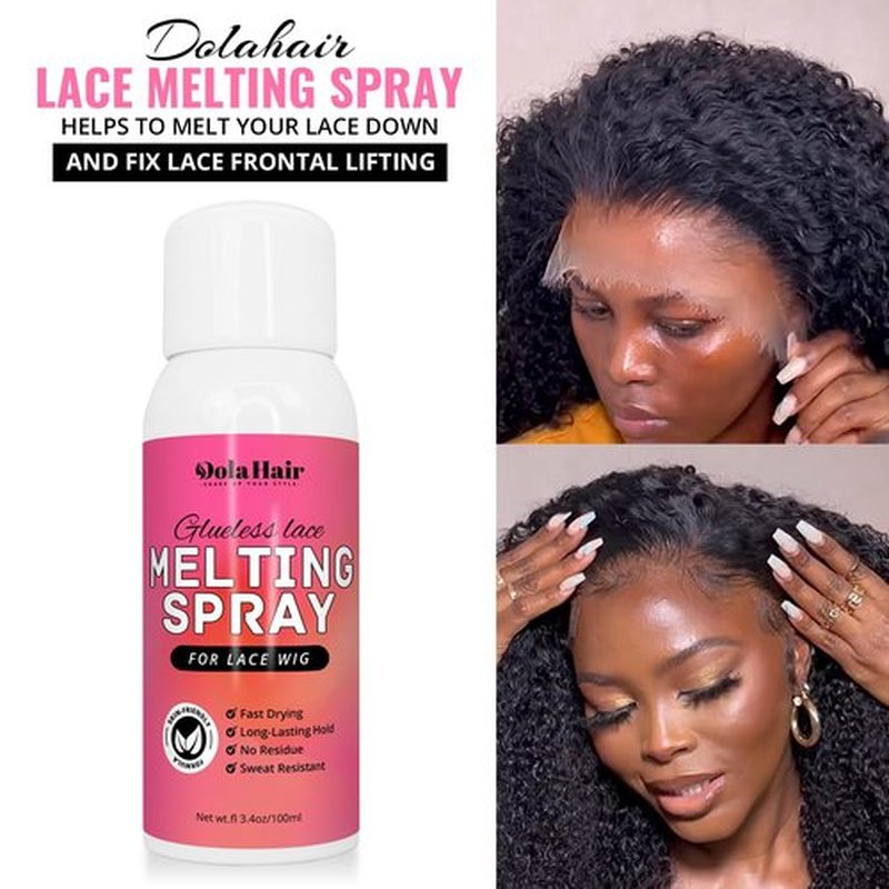 Dolahair Lace Glue Kit Lace Tint Mousse Wig Glue Kit complete set lace front kit wig installation kit wig melting kit Melting Spray for Lace Wig Melt Wig Essentials (Medium Brown)