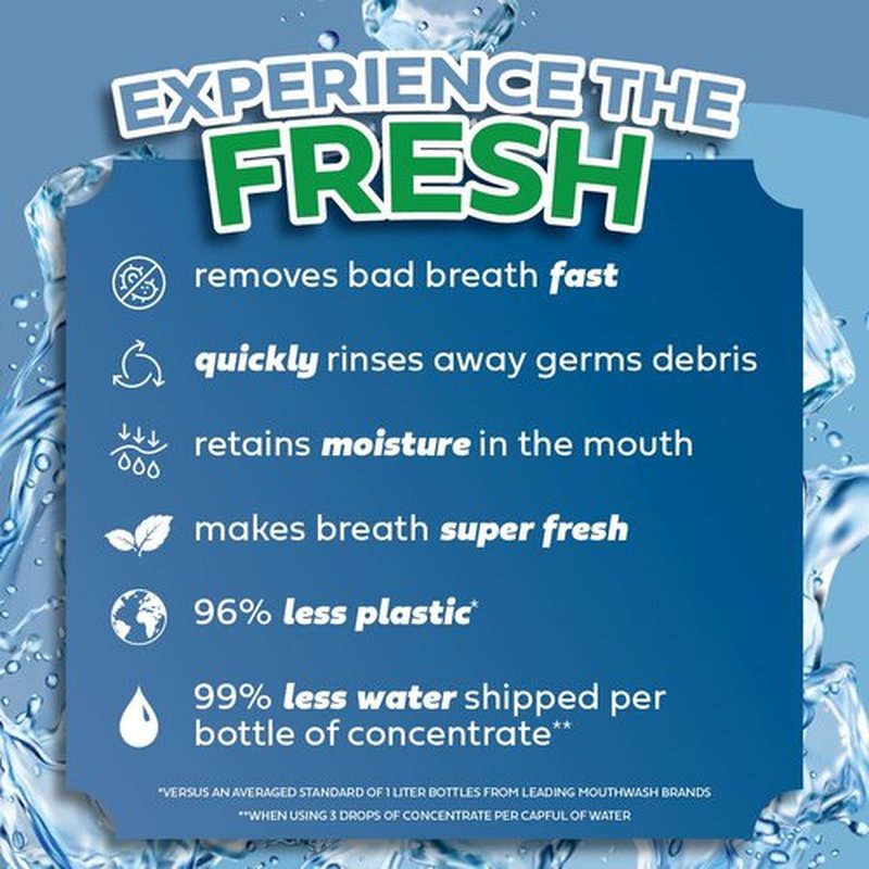 Jonah Fresh All Natural Mouthwash Concentrate | SLS Free | PEG Free | Made Safe Certified (Original Concentrate, 2 Pack (Total 5.06 fl oz) Makes 448 Fl Oz)
