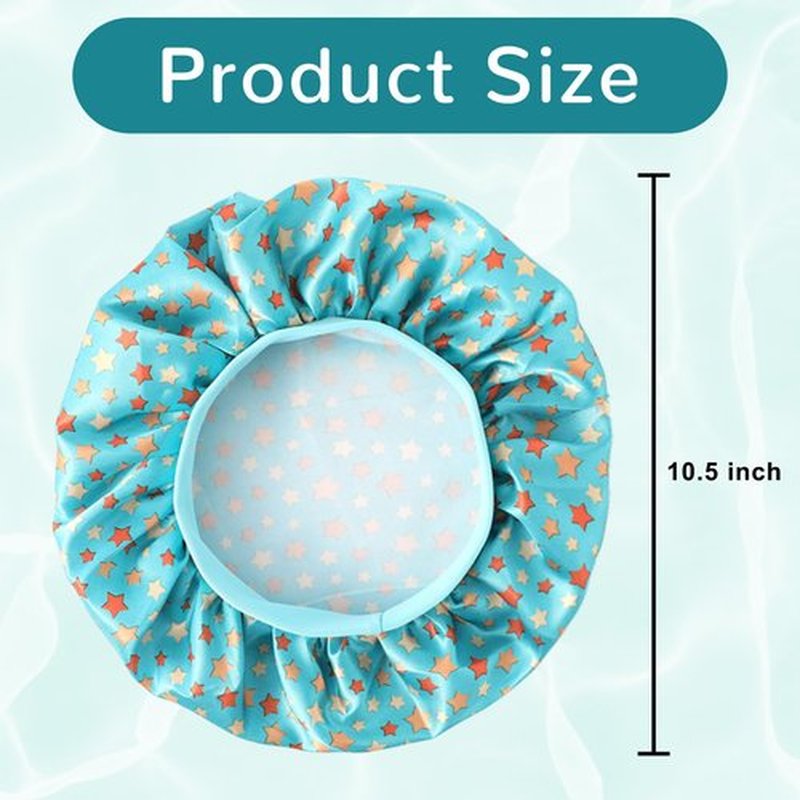 4 Pcs Silk Bonnet for Sleeping Kids Bonnets for Girls Baby Satin Sleep Cap Hair Wraps for Curly Natural Hair Elastic Wide Band, Star