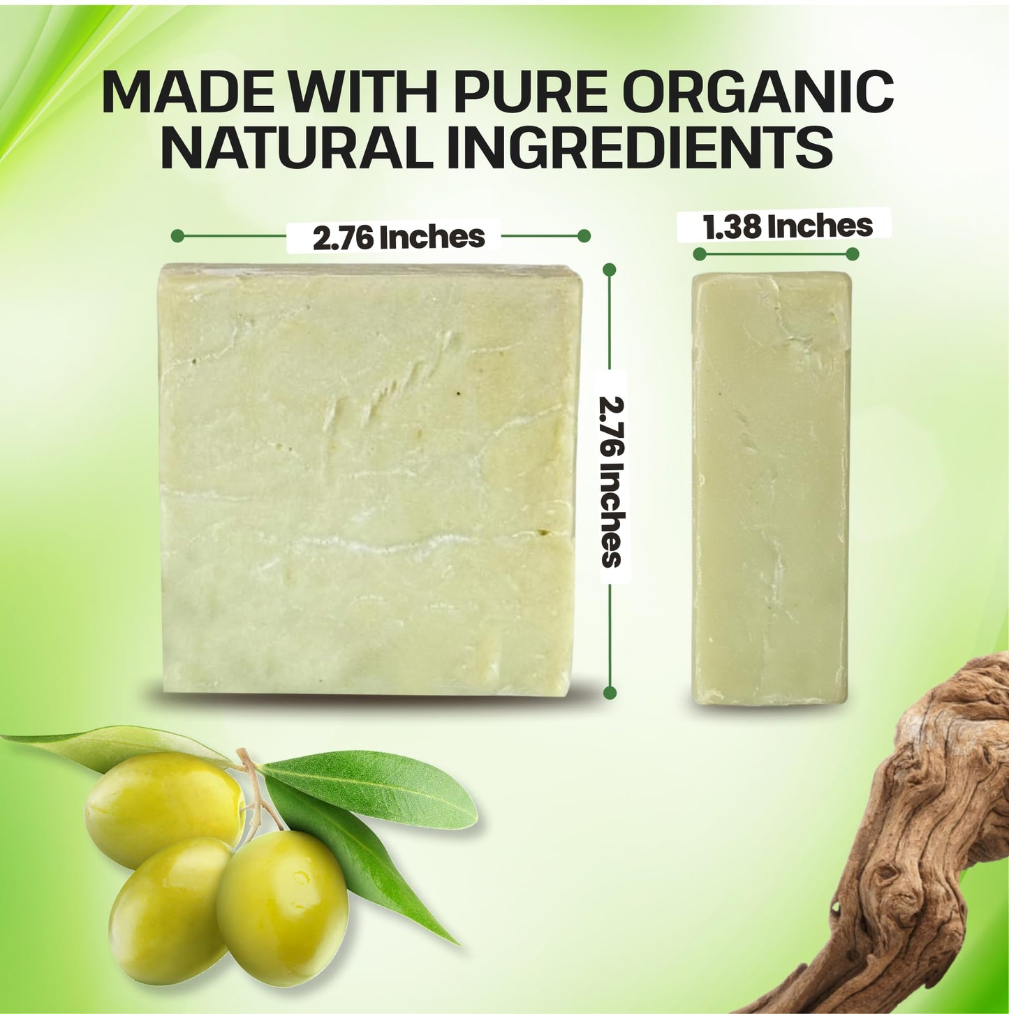 Dr.Ancient Olive Oil Soap Bar, Organic Soap Bars Handcrafted the Traditional Way, Natural Chemical-Free, Vegan, Used for Face Wash, Body Wash, Hand Cleansing and Skin Care, Gentle Cleanser