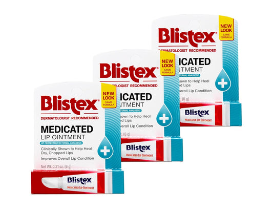 Blistex Lip Medicated Ointment - Soothing Relief for Chapped Lips | Pack of 3