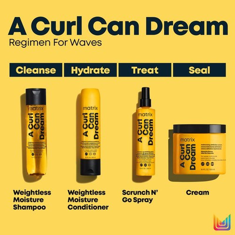MATRIX A Curl Can Dream Weightless Moisture Conditioner| For Wavy Hair | All Day Frizz Control | With Manuka Honey Extract and Rose Water | Silicone Free | Luxury Salon Conditioner