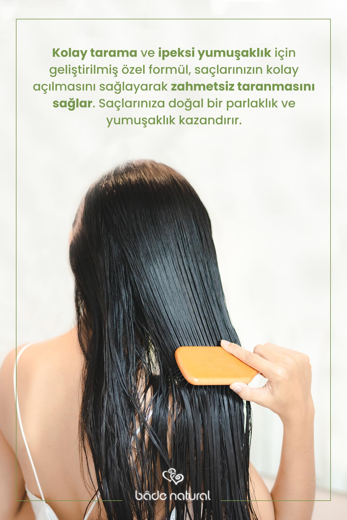 Bade Natural Leave-In Detangling Hair Milk with Rosemary & Castor Oil – Nourishing Spray for Dry & Damaged Hair – Lightweight Conditioner with Argan & Almond Oil – No Rinse Daily Hair Care – 3.4 fl oz