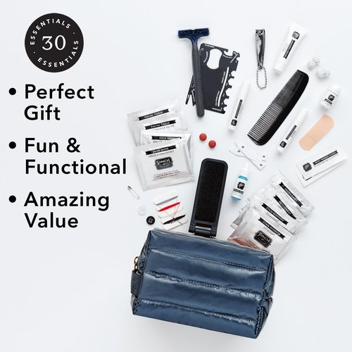 Pinch Provisions Hemergency Kit for Men, Includes 30 Style & Grooming Essentials, Gift & Accessory for Grooms, Best Man, Personal Care, Travel or Cars (Puffer Navy)