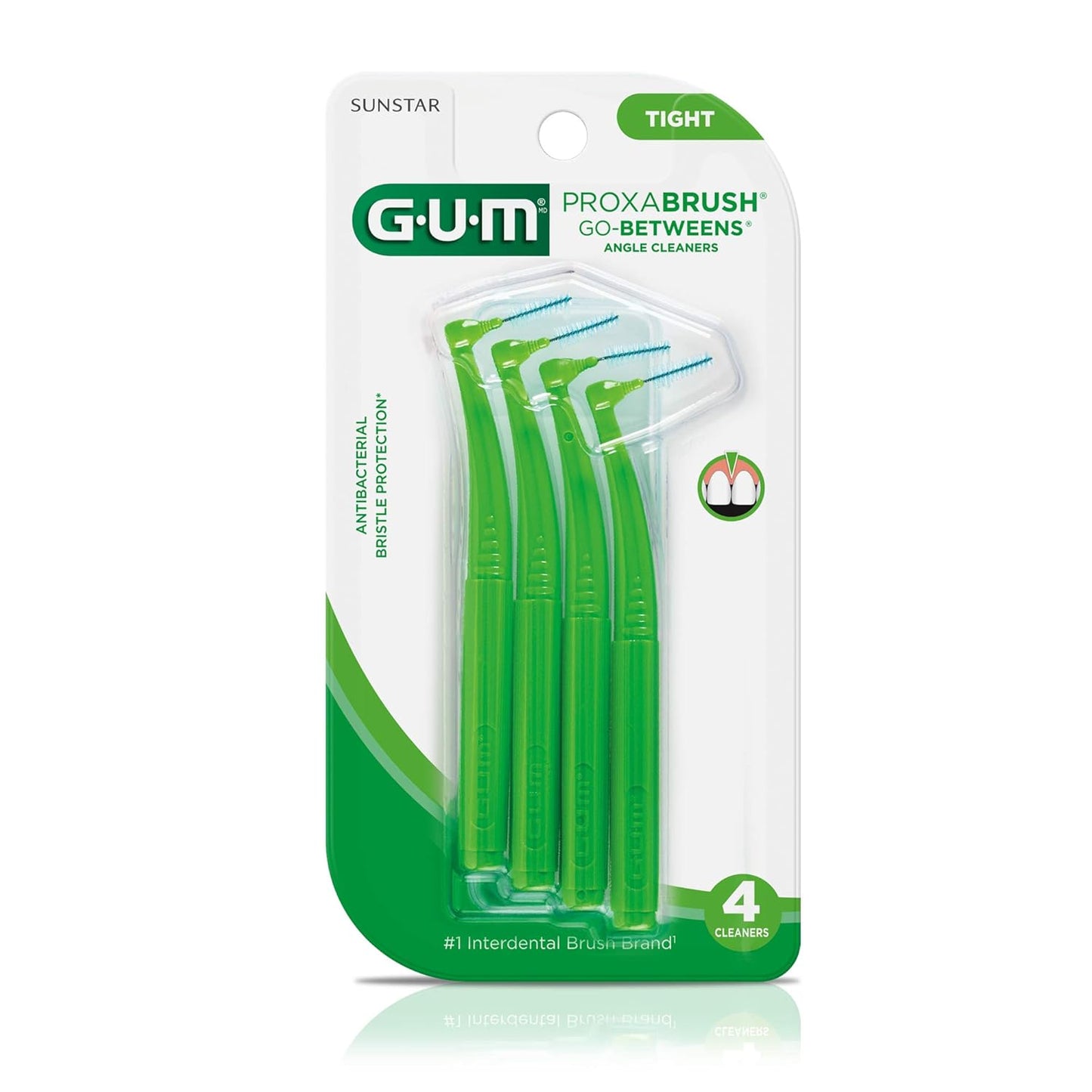 Soft Bristle Interdental Brushes for Plaque Removal - GUM Proxabrush Go-Betweens, Safe for Braces, 4ct (6pk)