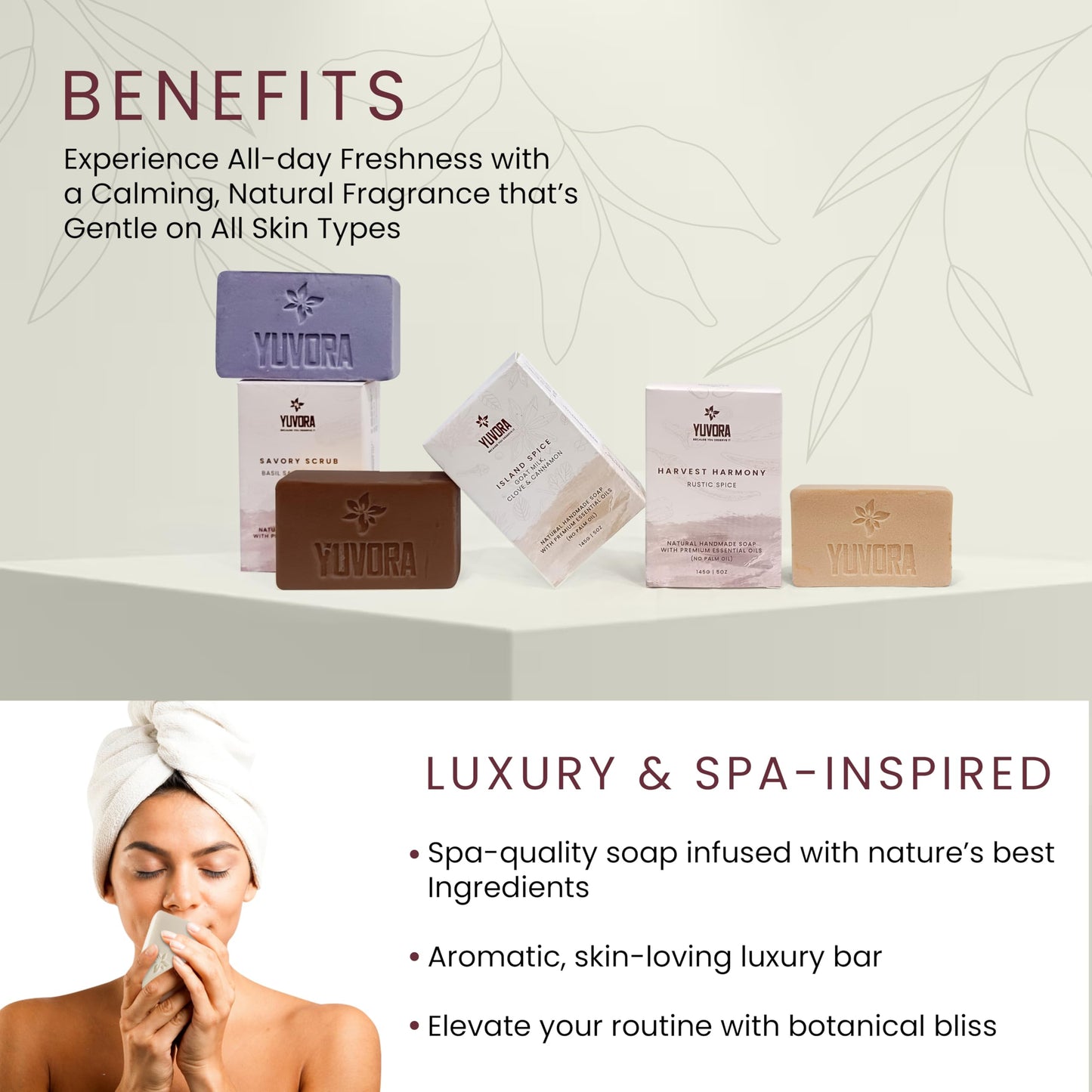 Yuvora 8 Pcs Women Natural Handmade Body Soaps 5 OZ Pack Floral Radiance Long lasting Fragrance Luxurious Scents with Natural Ingredients – Sulfate & Paraben Free, Vegan Soap