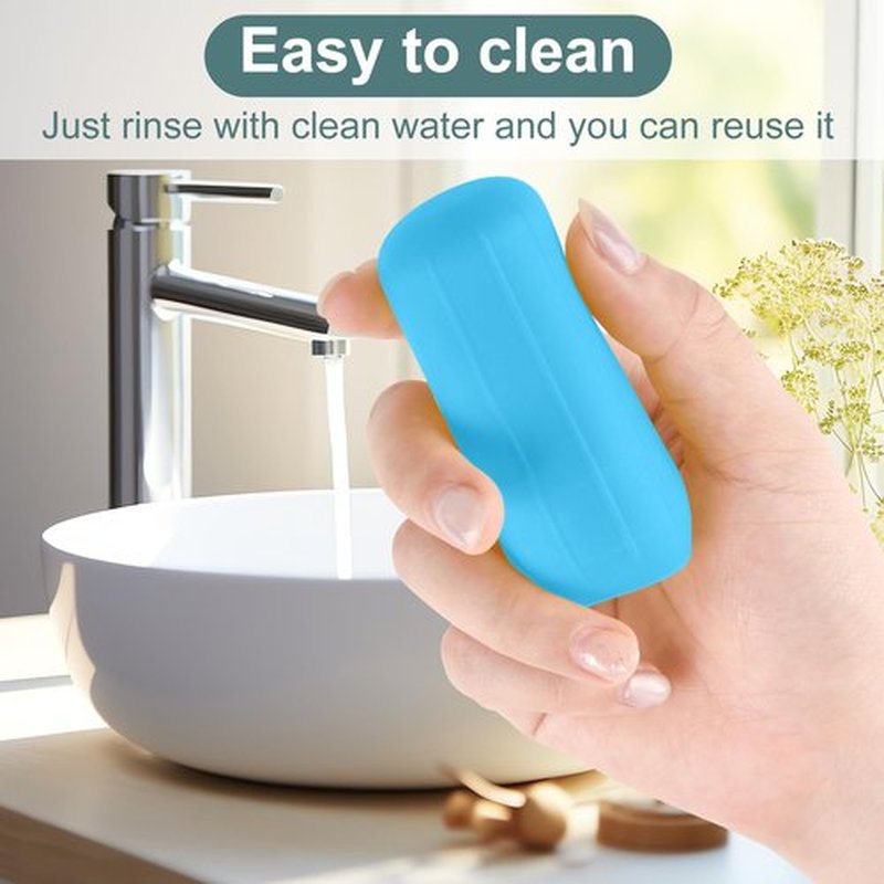 NACHLYNN 10 Pack Silicone Bottle Covers Blue Silicone Travel Size Container Sleeves Travel Bottle Covers Reusable Travel Sleeves for Toiletries for Men Women Travel Toiletry Bag Accessories
