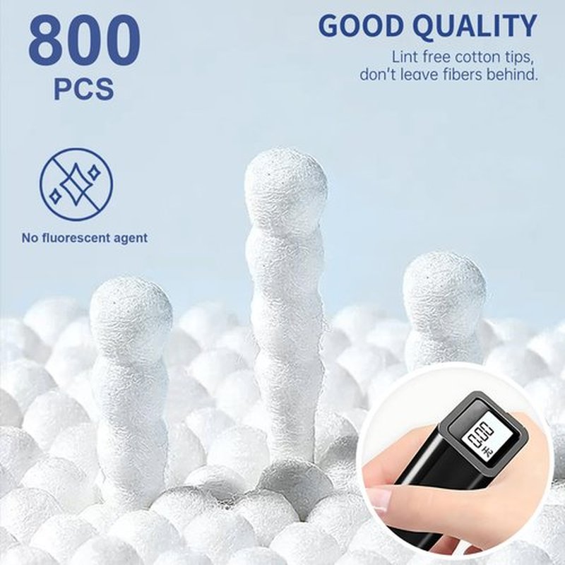Cotton Swabs, 800 Count Double Spiral Tipped with Paper Stick, Cotton Buds for Makeup, Personal Care, Crafts