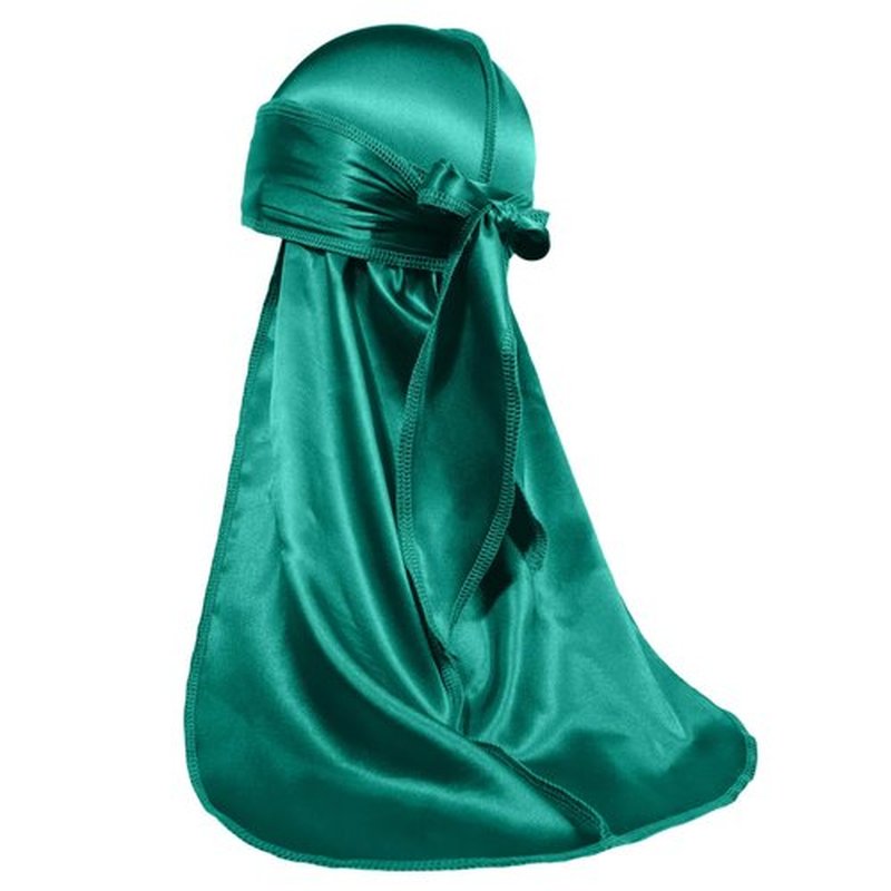 ForceWave Silky Durag for Men Wave Cap Satin Dorag for Men Women 360 Wave (Dark Cyan)