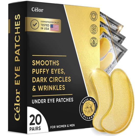 Under Eye Patches for Puffy Eyes & Dark Circles - Collagen & Amino Acid Formula | 20 Pairs