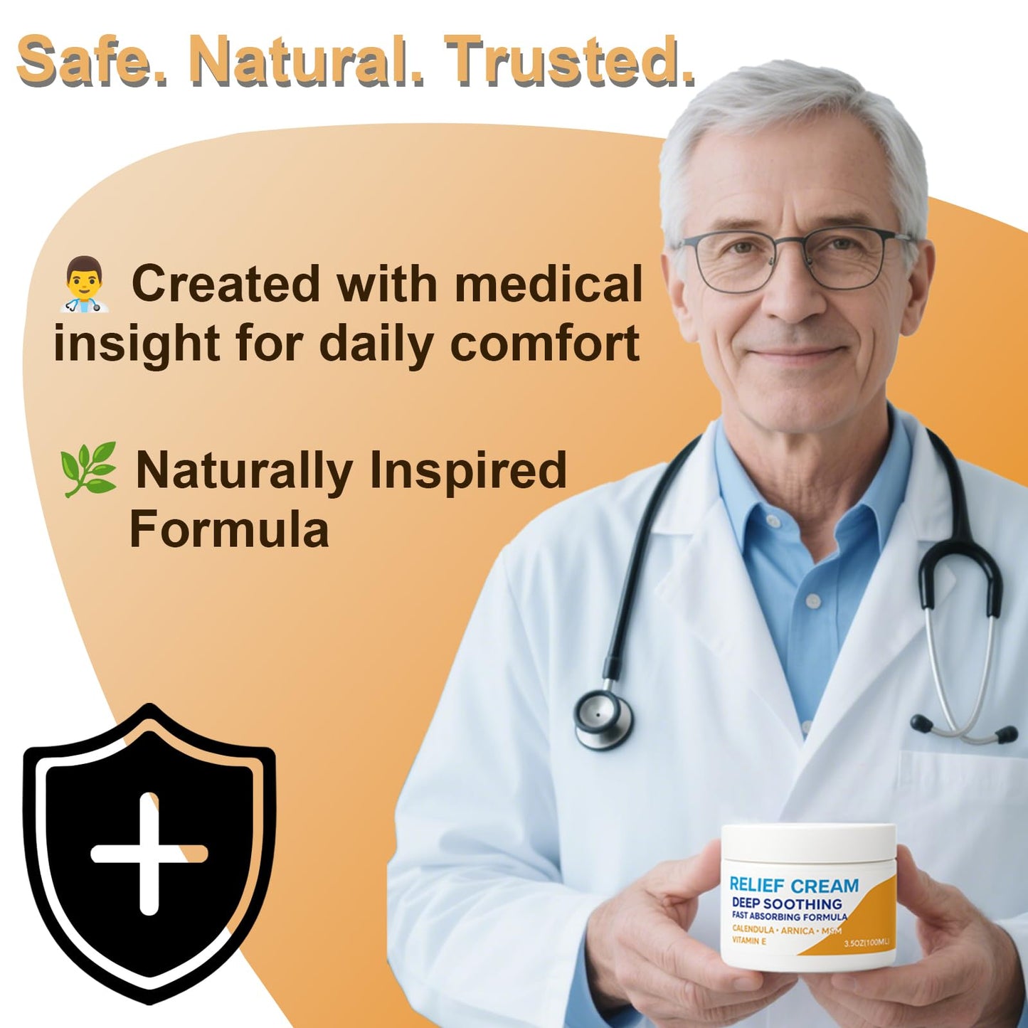 Huatsing Carpal Tunnel Relief Cream 3.5 oz/100ml, Herbal Nerve Relief Cream for Hands & Wrists, Non-Greasy Formula with Arnica, Emu Oil and Turmeric Oil, Fast-Absorbing for Daily Comfort