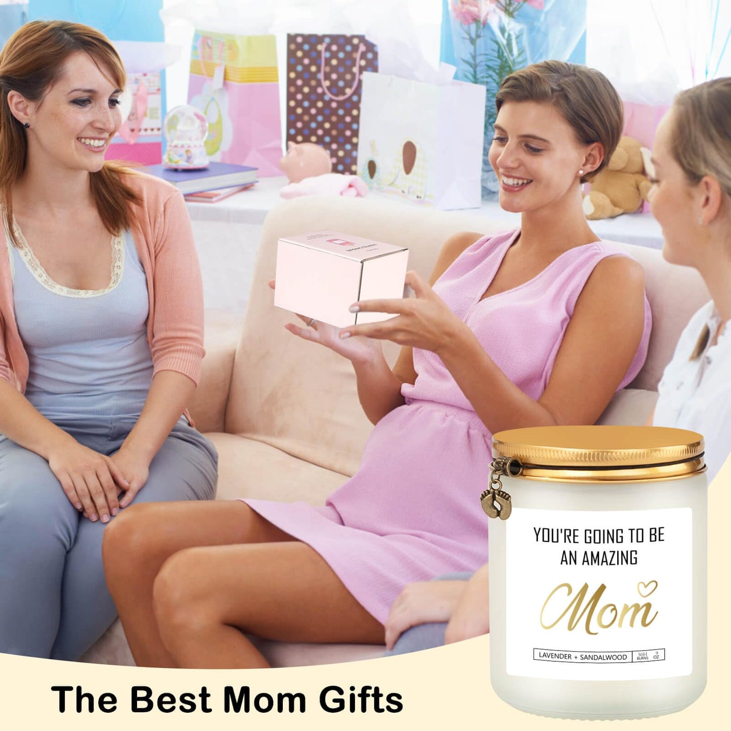 First Mothers Day New Mom Gifts, Soy Wax Candle for New Moms - Funny & Expecting Mom Gifts, Pregnant Women's First Time Moms Gift