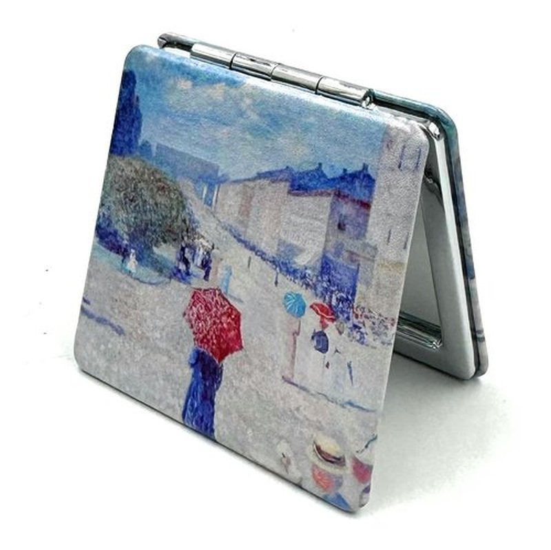 Aeisage Compact Mirror Edward Monch Square Mirror Spring Day on Karl Johan Street Pocket Mirror for Girls Small Travel Mirror Art Deco Mirror Gifts