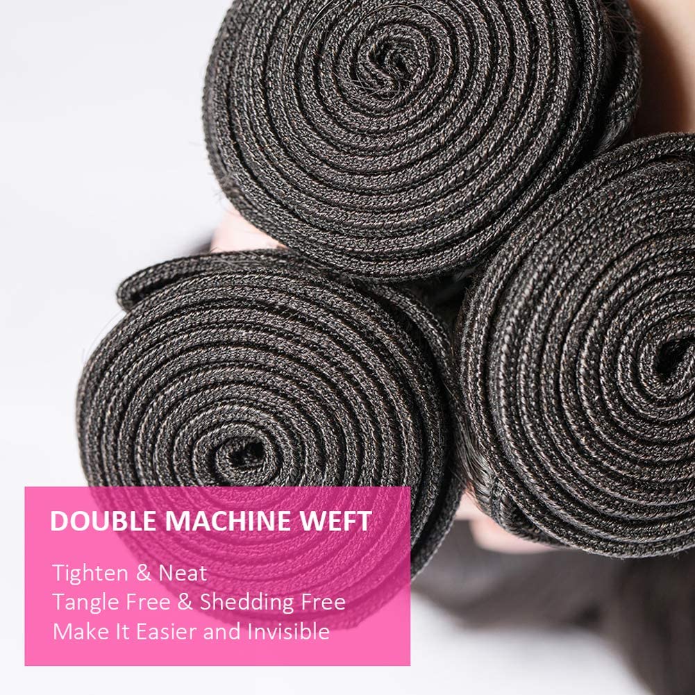 ADOIFAIR Human Hair Bundles 24 26 28 Inch Body Wave Bundles Human Hair 12A 100% Unprocessed Brazilian Virgin Human Hair 3 Bundles Body Wave Natural Color Human Hair Extensions
