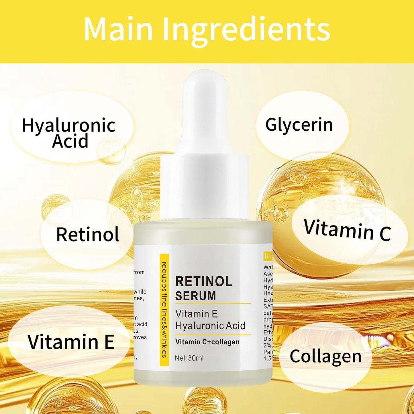 Retinol Face Serum Serum For Face,Hydrate Facial Skin Care Serum for All The Skin Type 30ml