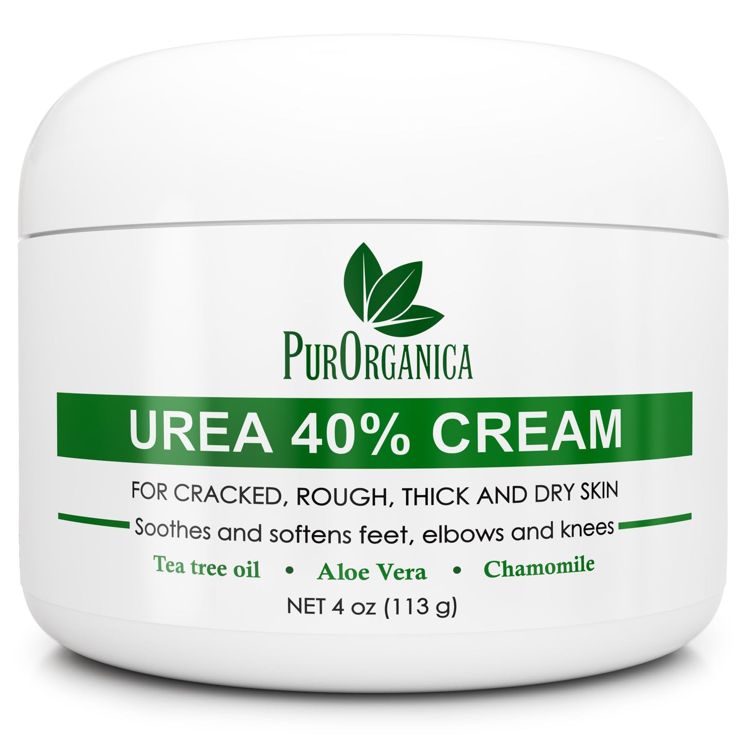 PurOrganica Urea Cream 40% – Made in USA, Maximum Strength Foot Cream for Dry, Cracked Heels, Corns, Calluses & Rough Feet, Exfoliating Moisturizer