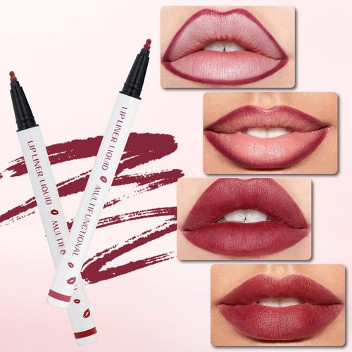 Trmonol Cool Story Longwear Liquid Lip Liner, Cool Story Lip Liner Liquid, Cool Story Lip Liner Stain, Liquid Lip Liner Pen, 2-in-1 Waterproof Lipstick Lip Liner, Matte Liquid Lipstick (Style 2, 1)