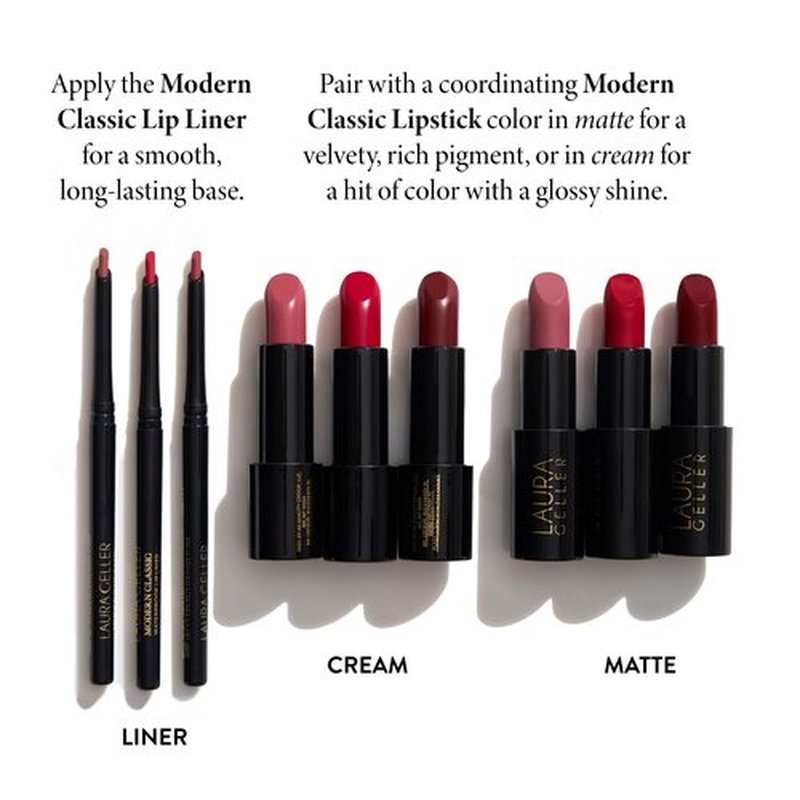 LAURA GELLER NEW YORK Modern Classic Matte Lipstick - Red Radiance - Ultra-Rich Color - Luxurious and Lightweight - Matte Finish