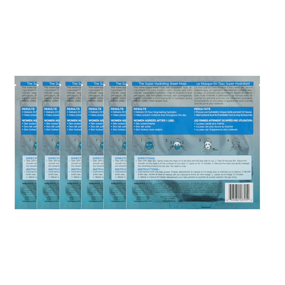 Moisture Bomb Sheet Mask 6 Count - Hydrating Garnier SkinActive Face Masks