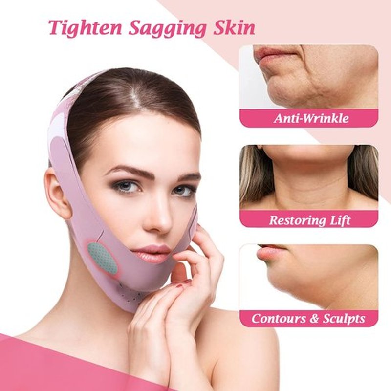FIKETLXU Graphene V-Line Lifting Mask for Women, Chin Up Mask V Shaped Face Mask（purple）