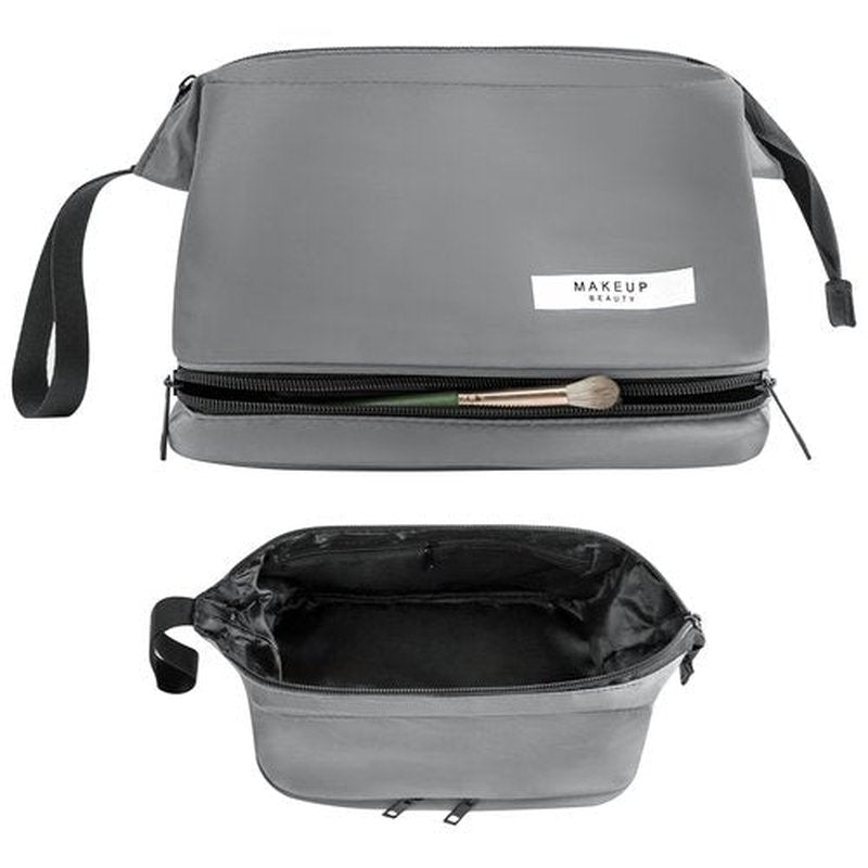 Travel Makeup Bag Cosmetic Bag Makeup Bag Toiletry bag for women and men (Large Grey)