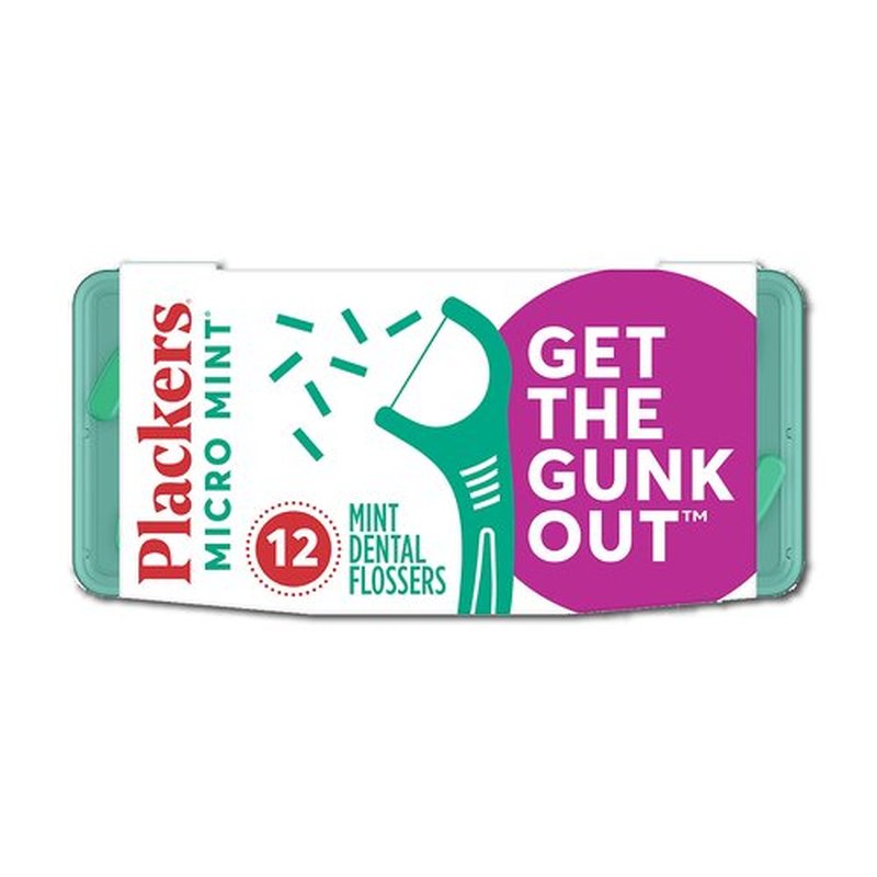 Plackers Twin-Line Dental Flossers, Cool Mint Flavor, Dual Action Flossing System, Easy Storage, Super Tuffloss, 2X The Clean, 75 Count & Micro Mint Dental Floss Picks with Travel Case, 12 Count