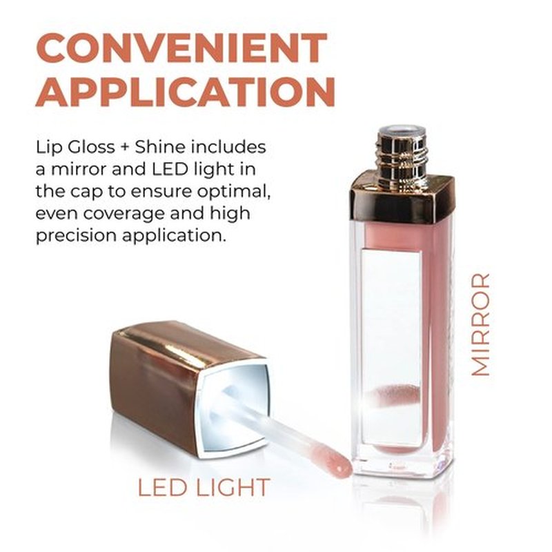 Beauty For Real Lip Gloss + Shine, Nudist - Beige Nude Pink - Non-Sticky Plumping & Hydrating Gloss - Light & Mirror In Cap - Contains Marine Collagen - 0.15 fl oz