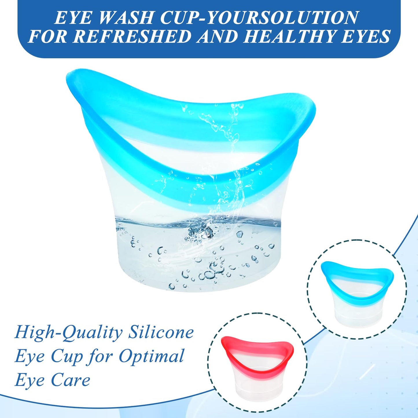 Ptwola 4pcs Eye Wash Cup Eye Wash Bath Kit Silicone Eye Cleaning Cup for Eye Rinse Portable Eye Care Tool Reusable Eye Cleaner for Quick Refresh & Relief Tired Eyes Cleaning Eye Dust Makeup Irritants