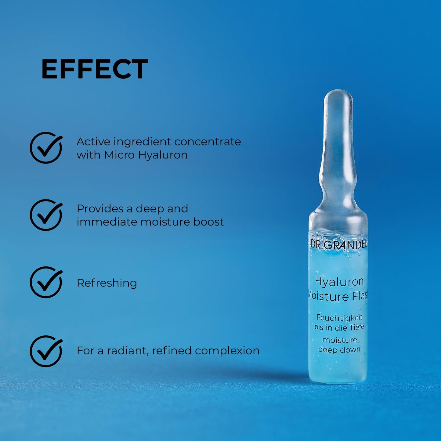 DR. GRANDEL Hyaluron Moisture Flash Ampoules I 9ml Intensive Hydration Treatment I Instant Glow & Freshness Boost with MicroIHyaluronic Acid I Professional Grade Facial Serum Vials