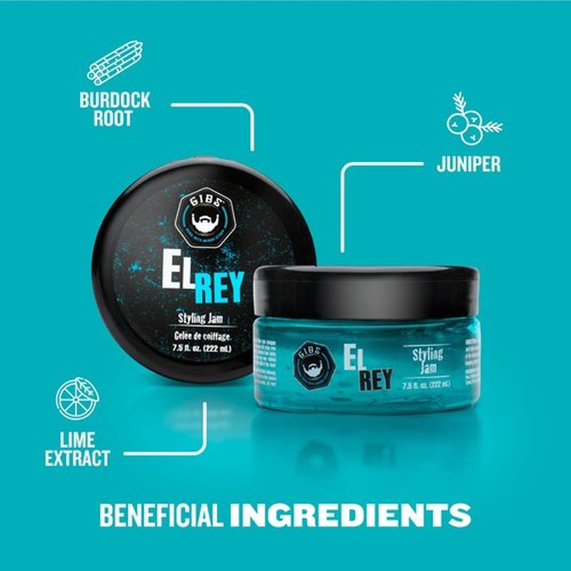 GIBS GROOMING El Rey Styling Jam for Men, Blue, 7.5 Fl Oz