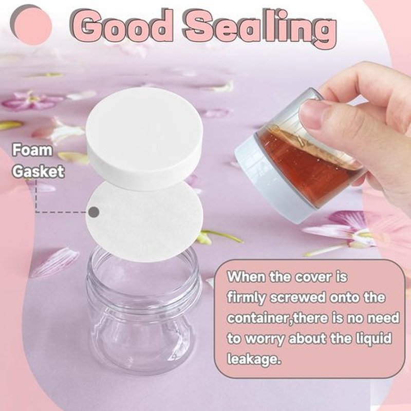 20 Pcs 2 Oz Clear Cosmetic Container with White Lids,Travel Storage Clear Empty Cosmetic Jars,Plastic Round Pot Jars for Eye Shadow,Lotion,Cream,Jewelry,Painting,Candies,DIY Ointments
