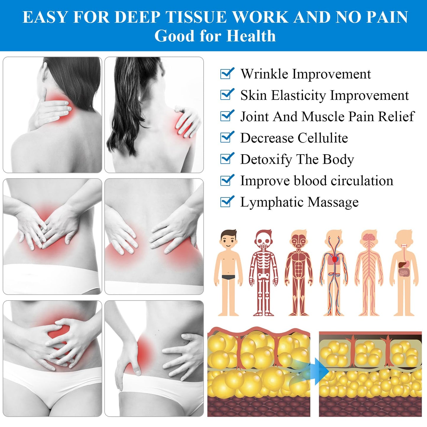 Excitsayno Silicone Cupping Therapy Sets, Cupping Kit for Massage Therapy,Anti Cellulite Cup, for Cellulite Reduction Joint Pain Muscle Pain