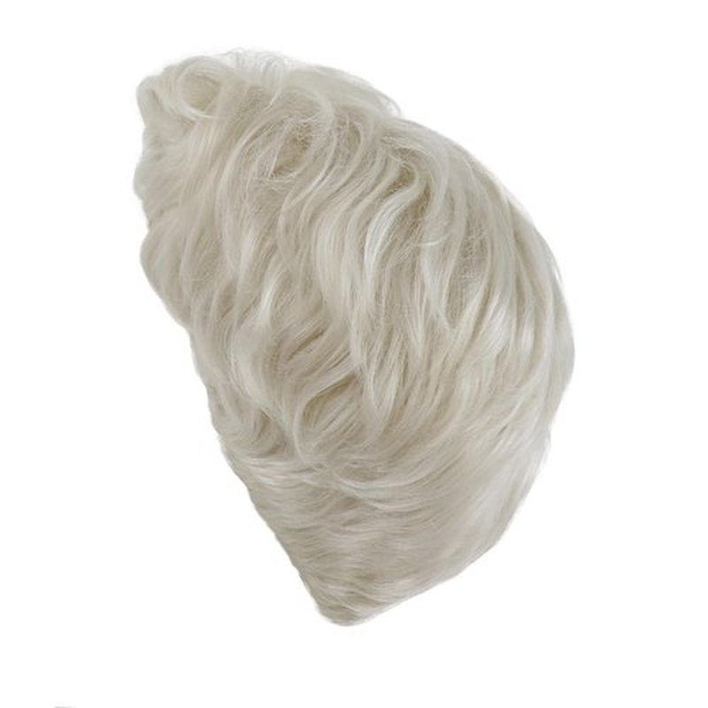 GNIMEGIL Platinum Blonde Short Old Lady Wig Set Synthetic Hair Grandma Wig for 100 Days of School Halloween Costume Granny Mommy Outfits White Women Curly Wig with Glasses, Necklace for Older Women