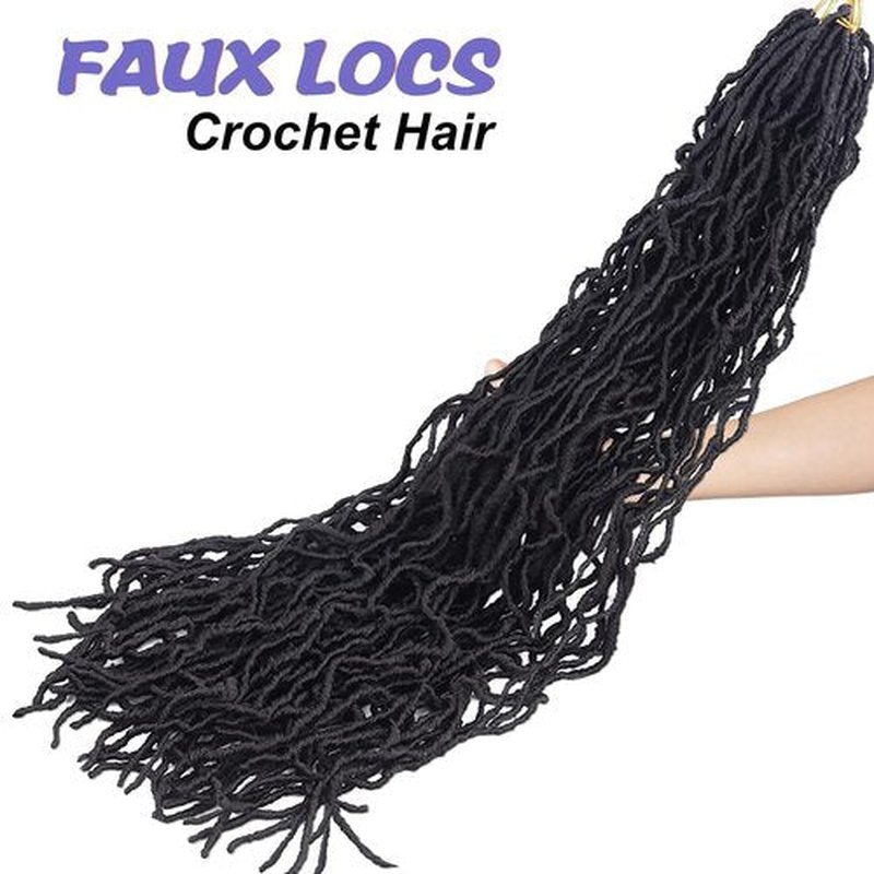 Faux Locs Crochet Hair 30 Inch 6 Packs Soft Locs Crochet Hair for Black Women New Crochet Braids Locs for Butterfly Locs Pre Looped Curly Wavy Braiding Hair Extensions (1B, 30 Inch)