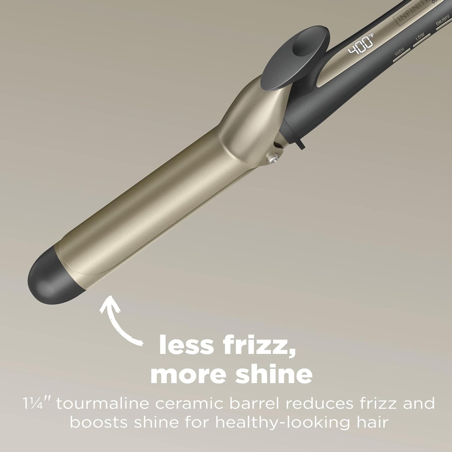 Tourmaline Ceramic Tapered Curling Wand - 1 1/4" to 3/4" for Beachy Waves