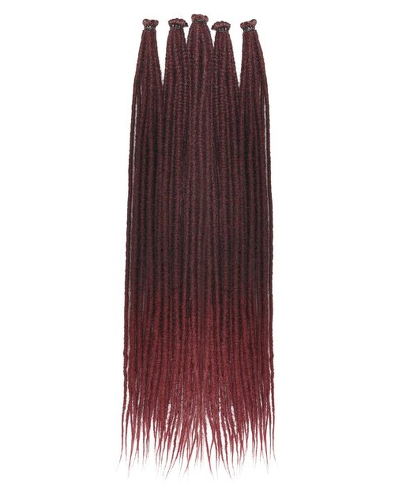 24 Inches Single Ended Dreadlock Extensions for Women(0.6 cm Width 50 Strands-Ombre Burgundy),Faux Locs Crochet Hair,Soft Synthetic Loc Extensions(24"-5 Packs,1B/Bug)
