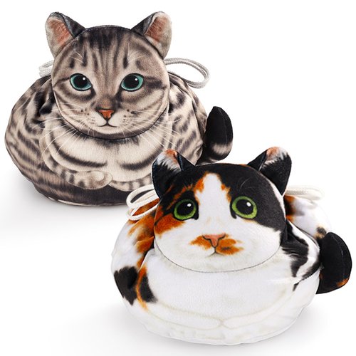 Openhahaha Drawstring Makeup Bag, Cat Makeup Bag, Travel Makeup Organizer, Cosmetic Pouch Bag, Cat Gift for Women, Lay Flat Makeup Bag Gifts for Cat Lovers(2-Pack)