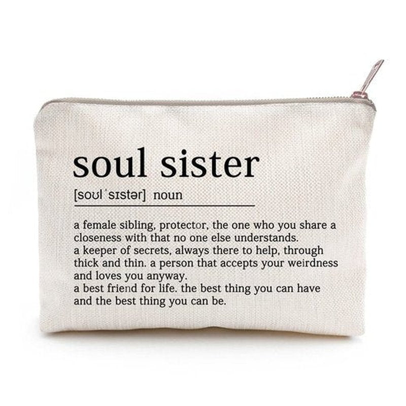 You Are Loved You Are Enough Makeup Case Self-Worth Cosmetic Bag Positive Affirmation Toiletry Bag Gift Motivation Quotes Sister Gift (Soul Sister)