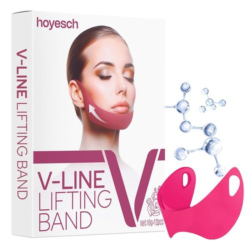 hoyesc V Line Lifting Mask, Double Chin Mask, Face Jawline lift tape, Sculpting Collagen Mask with Aloe Vera & Hyaluronic Acid for Chin and Neck Skin Firming - 10PCS