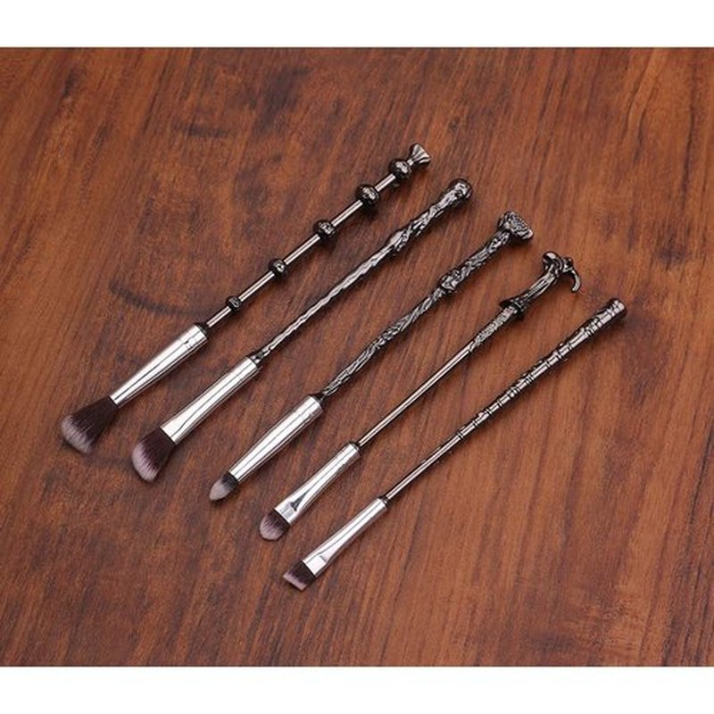 5 PCS Harry Gifts Potter Makeup Brushes Wand Brushes Set for Foundation Blending Blush Concealer Eyebrow Face Powder