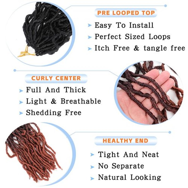 Soft Locs 22 Inch 7 Packs Ombre Faux Locs Crochet Hair For Black Women Pre Looped Soft Locs Crochet Braids Synthetic Butterfly Hair Extensions(1B/99J/350, 22 Inch, 7 Packs)