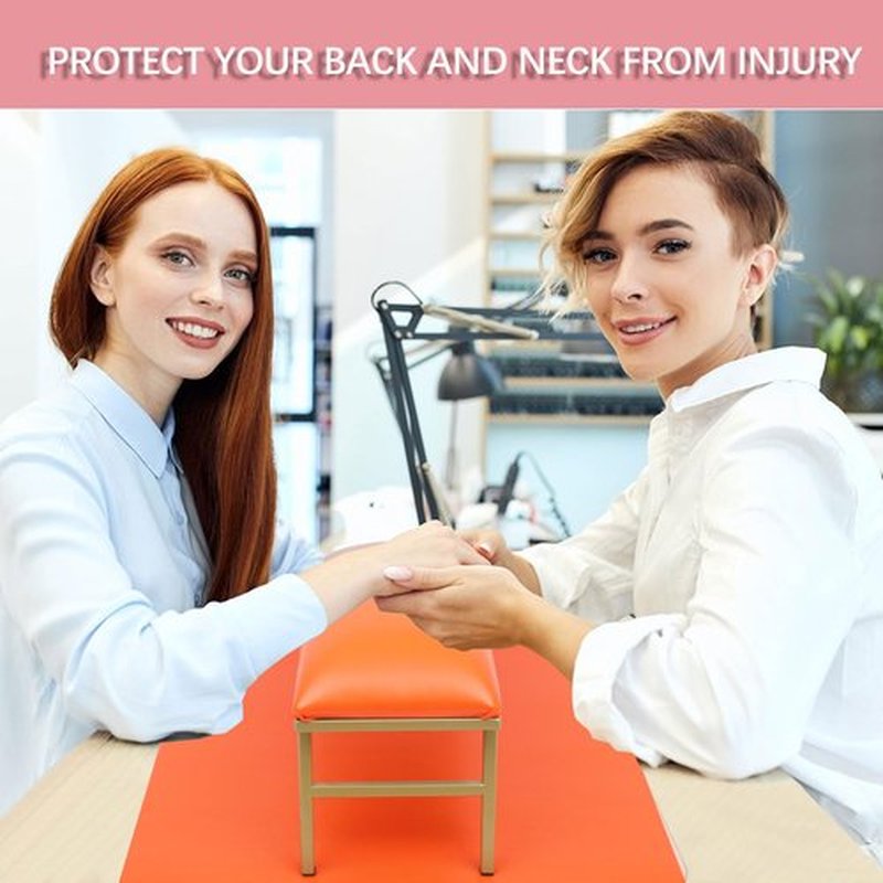 Arm Rest for Nails Tech with Nail Table Mat,Microfiber Leather Nail Hand Rest, No Installation Required Manicure Hand Rest Stand Nail Art Accessories Tool for Nails Tech(Orange)